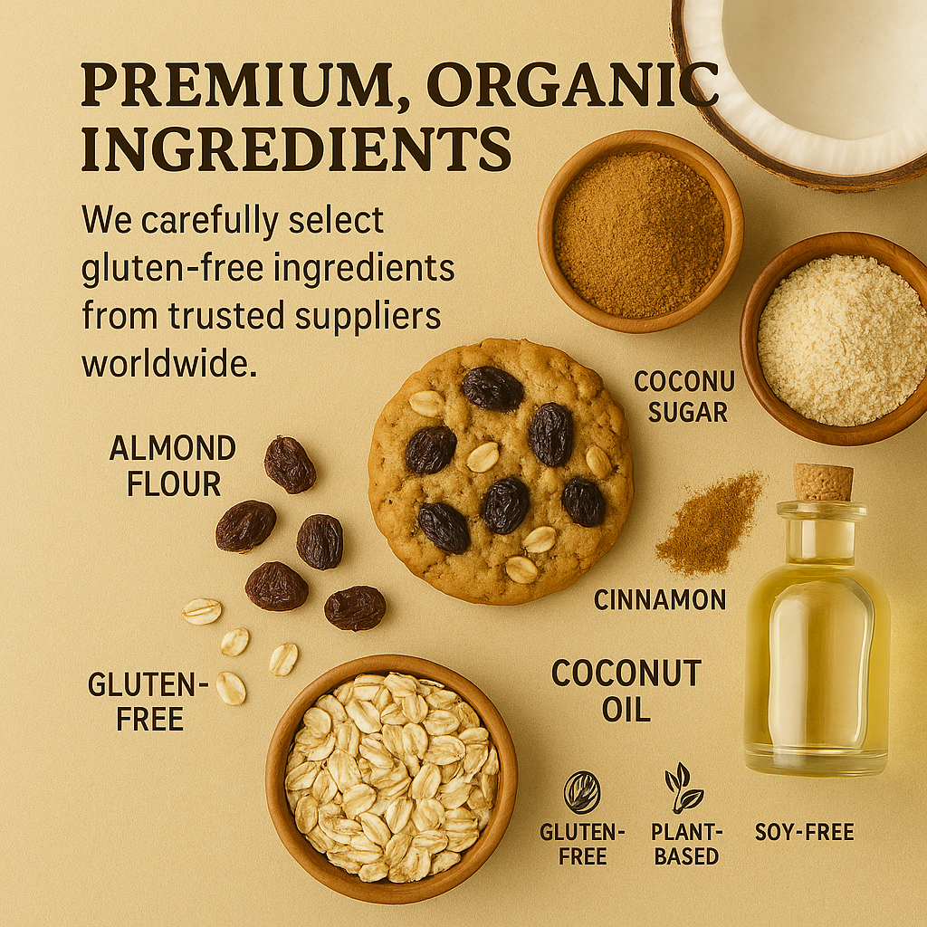 Premium Organic Ingredients of The Gluten Free Cookies